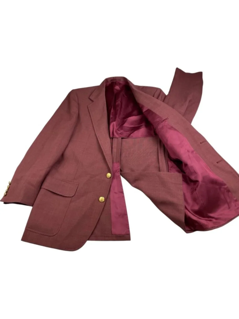 VTG NEW 1960's Stanley Blacker Men’s Gold Buttons 2-Button Blazer Red • 40S